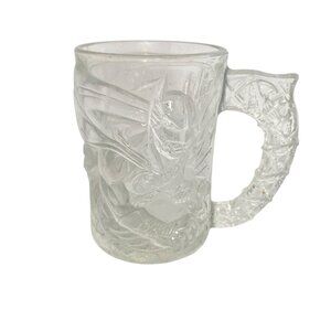 Batman Forever McDonalds Collectible Clear Glass Batman Mug 1995 Made In France